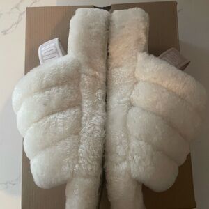 UGG Plush Cream Slides